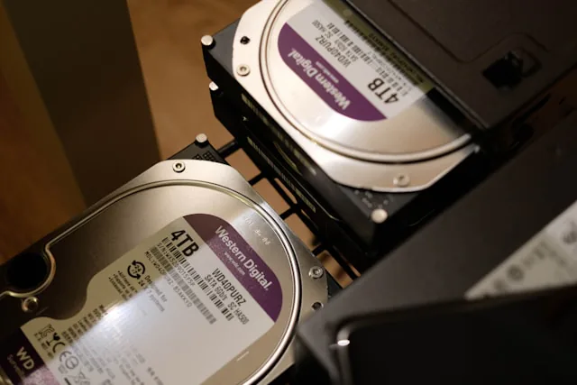 Two hard drives used to represent secure business backups and data recovery for Devon businesses